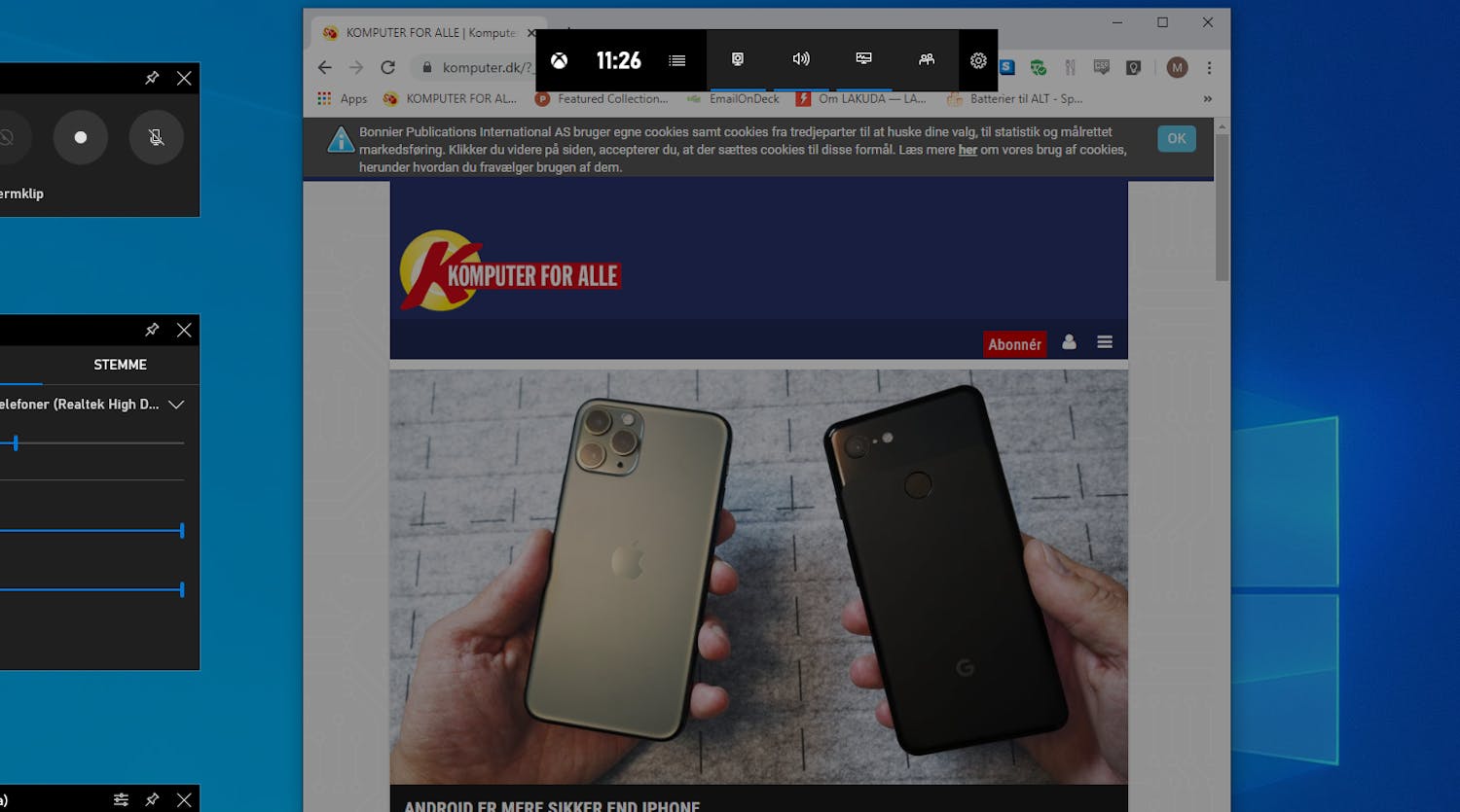 Slik gjør du opptak av skjermen: Et skjermbilde av Windows 10 med Xbox Game Mode aktivert